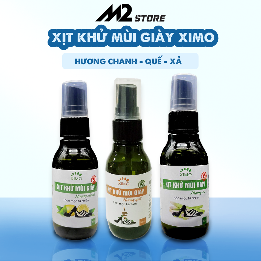 Xịt khử mùi giày Hương Quế Nano Bạc, Hương Chanh, Xả XIMO mùi dịu nhẹ đánh tan mùi hôi chân, giày và mũ bảo hiểm