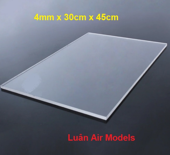 [HCM][4mm 30x45cm khổ A3] Tấm nhựa mica cứng trong suốt làm hồ cá chuồng kính hộp kính kính khung ảnh kính ốp biển số xe chế đồ chơi sáng tạo mô hình thủ công trang trí (VA146 TP) - Luân Air Models