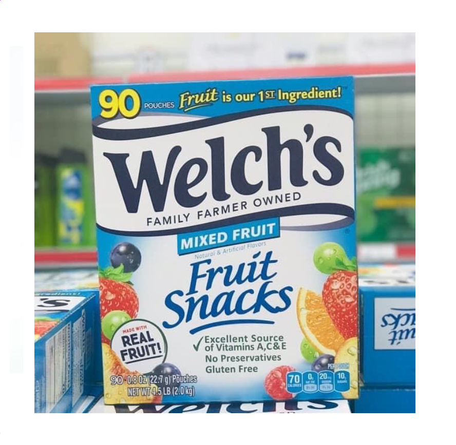 Thùng 2KG - 90 bịch kẹo dẻo trái cây Welch’s Mixed Fruit