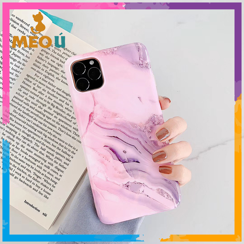 Ốp iphone đá cẩm thạch hồng ngọc iphone 7plus/8plus/x/xs max/11/11 pro max - ốp iphone