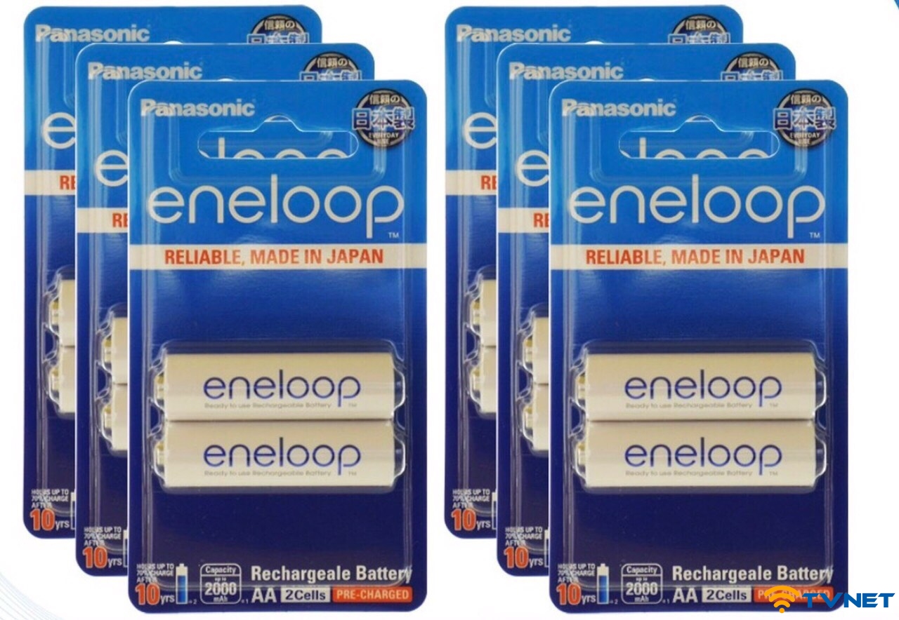Pin sạc aa panasonic eneloop 2000mah - vỉ 2 viên. hàng chuẩn made in japan