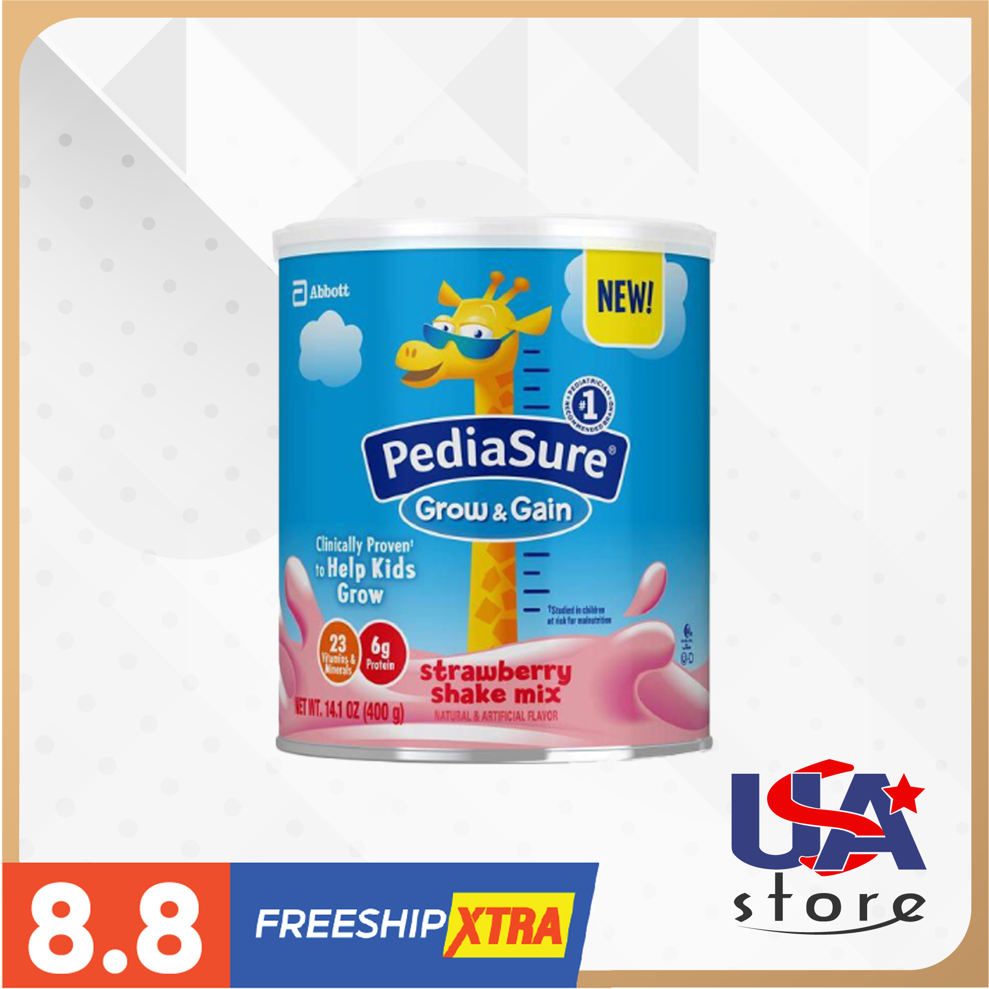 Sữa bột PediaSure Grow and Gain vị dâu 400g