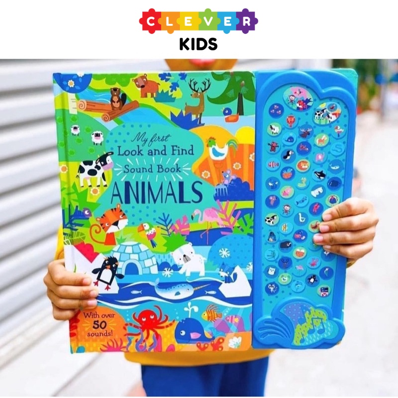 Sách âm thanh cho bé 50 nút - my first look and find sound book - sách nhạc điện tử phát ra âm thanh cho bé từ 1 tuổi - cleverkids