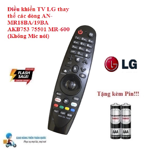 Remote Điều khiển từ xa TV thông minh LG thay thế các dòng AN-MR18BA19BA AKB753 75501 MR-600 (Không Mic giọng nói)