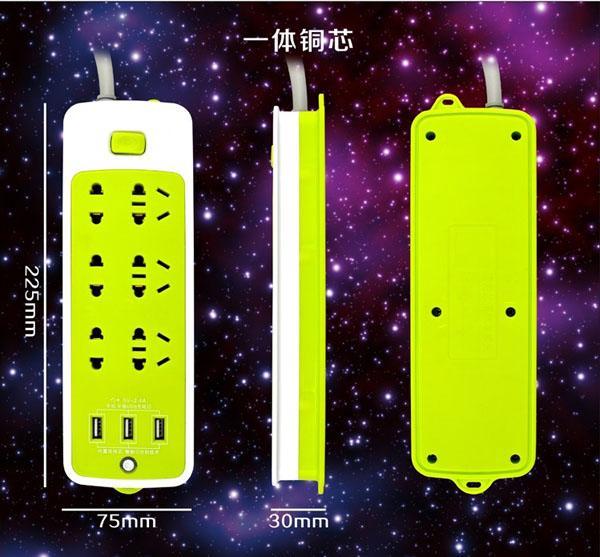 Ổ CẮM ĐIỆN ĐA NĂNG THÔNG MINH CÓ CỔNG USB SẠC NHANH 2A AN TOÀN CHỐNG GIẬT SIÊU TIỆN LỢI - Ổ CẮM ĐIỆN 6 PHÍCH CẮM 3 CỔNG USB SẠC NHANH 2A
