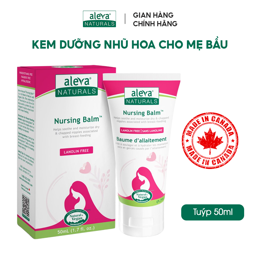 Kem làm mềm, giảm nứt nẻ và dưỡng nhũ hoa cho mẹ bầu Aleva Naturals (tuýp 50ml)