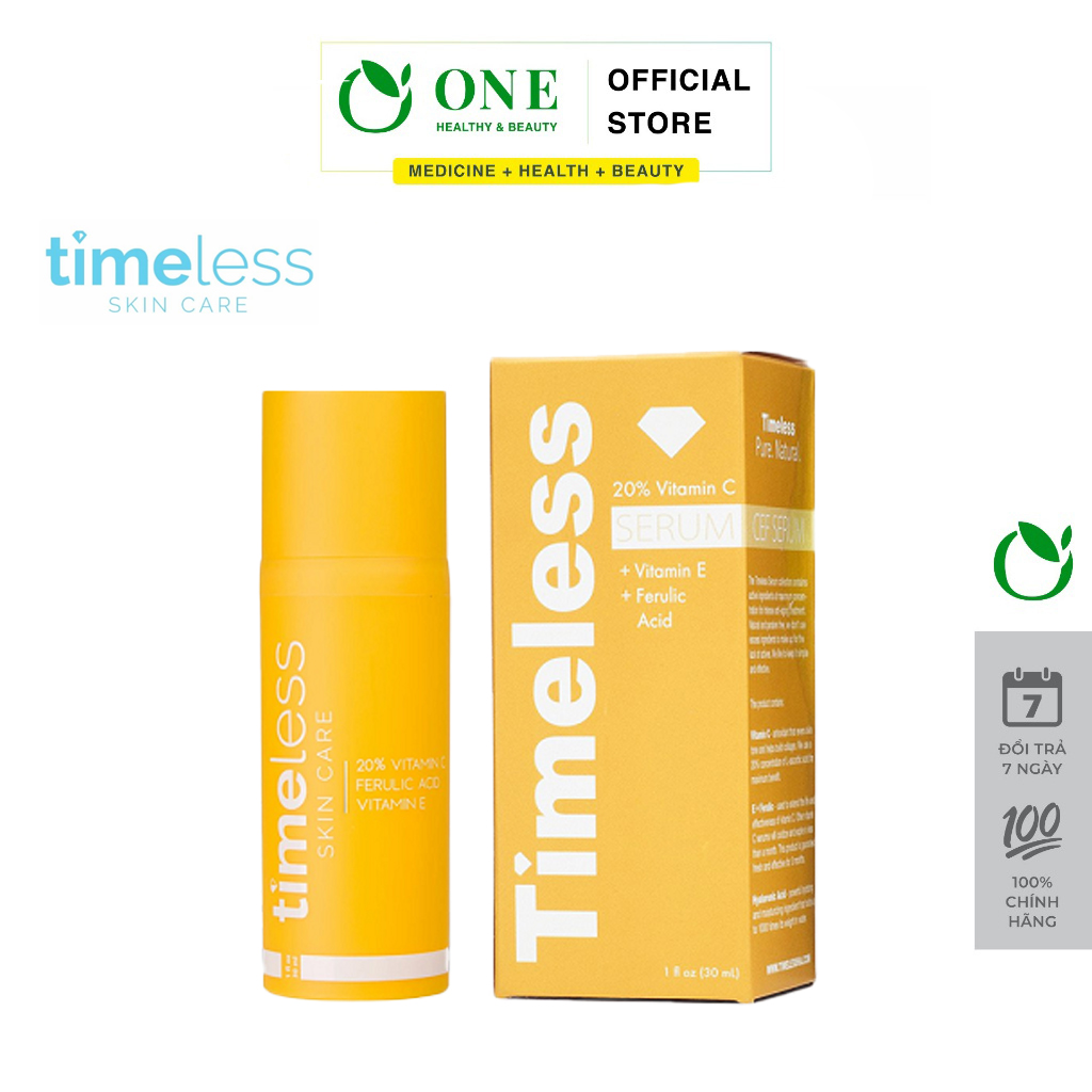 Serum làm sáng da mờ thâm timeless skin care 20% vitamin c plus e ferulic acid serum 30ml