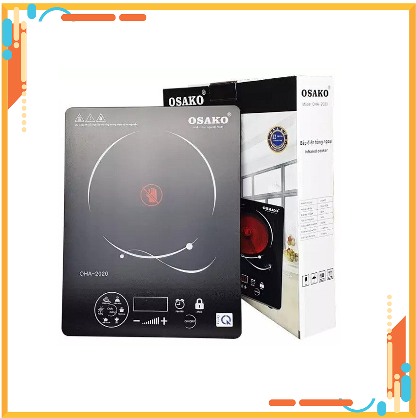 Bếp hồng ngoại osako oha-2020 công suất 2000w bàn phím cảm ứng, mặt kính cường lực