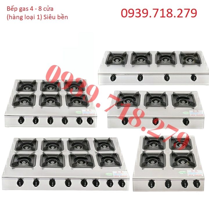 Bếp gas 6-4 lò chuyên dùng nấu mỳ cay, bánh xèo, cơm niêu - bếp ga 6-4 họng, 6-4 cửa