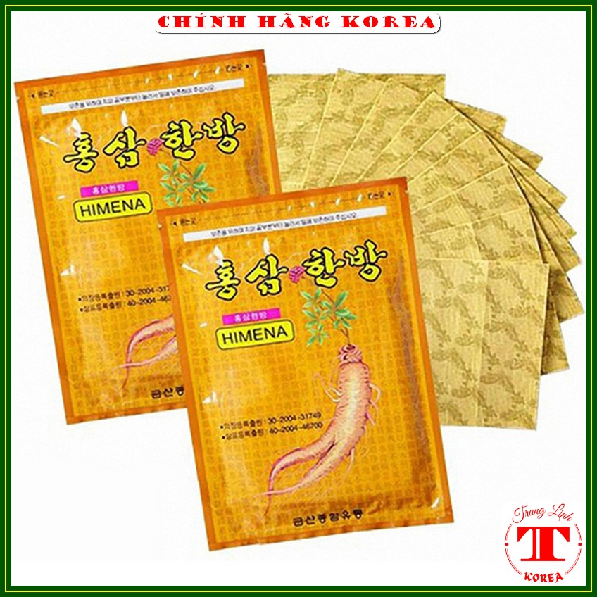 Cao dán hồng sâm Himena hàn quốc, gói 20 miếng - Cao dán sâm chăm sóc chấn thương, giảm đau nhức, tranglinhkorea