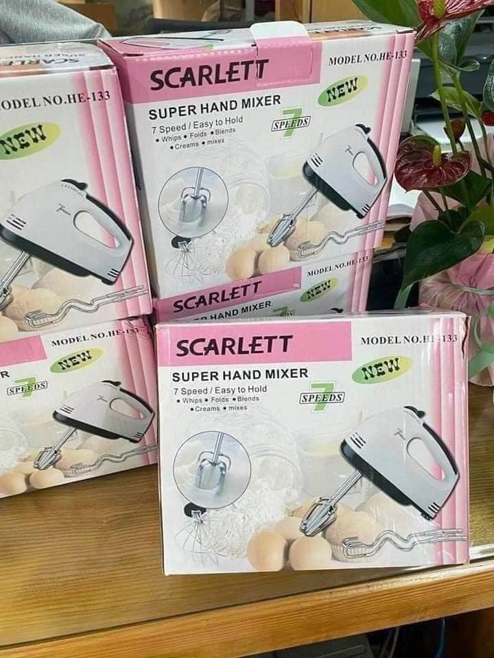 Máy đánh trứng cầm tay kaw-scarlet 7 tốc độ, công suất 180w