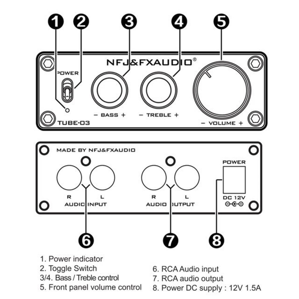 Fx audio dac TUBE-03 6J1 Preamplifier bộ giải mã âm thanh Đèn có nút điều