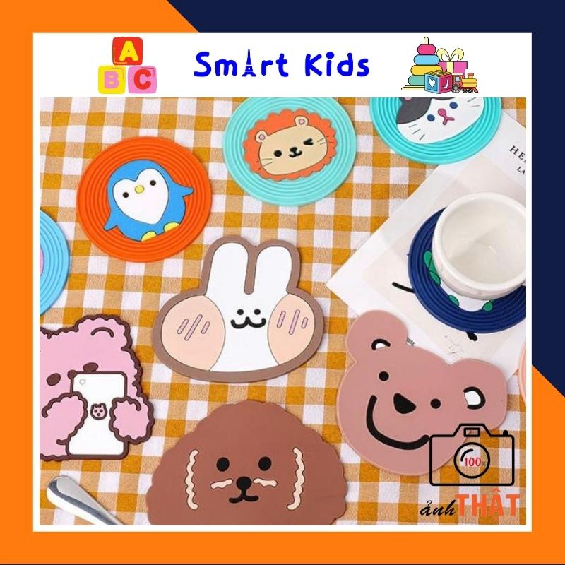 Miếng Lót Ly Silicone Nhiều Hình Cute Ngộ Nghĩnh, Đế Lót Xoong, Lót Nồi, Lót Chén Chịu Nhiệt Trống Trơn Trượt SMARTKIDS - Mã SKPVC03