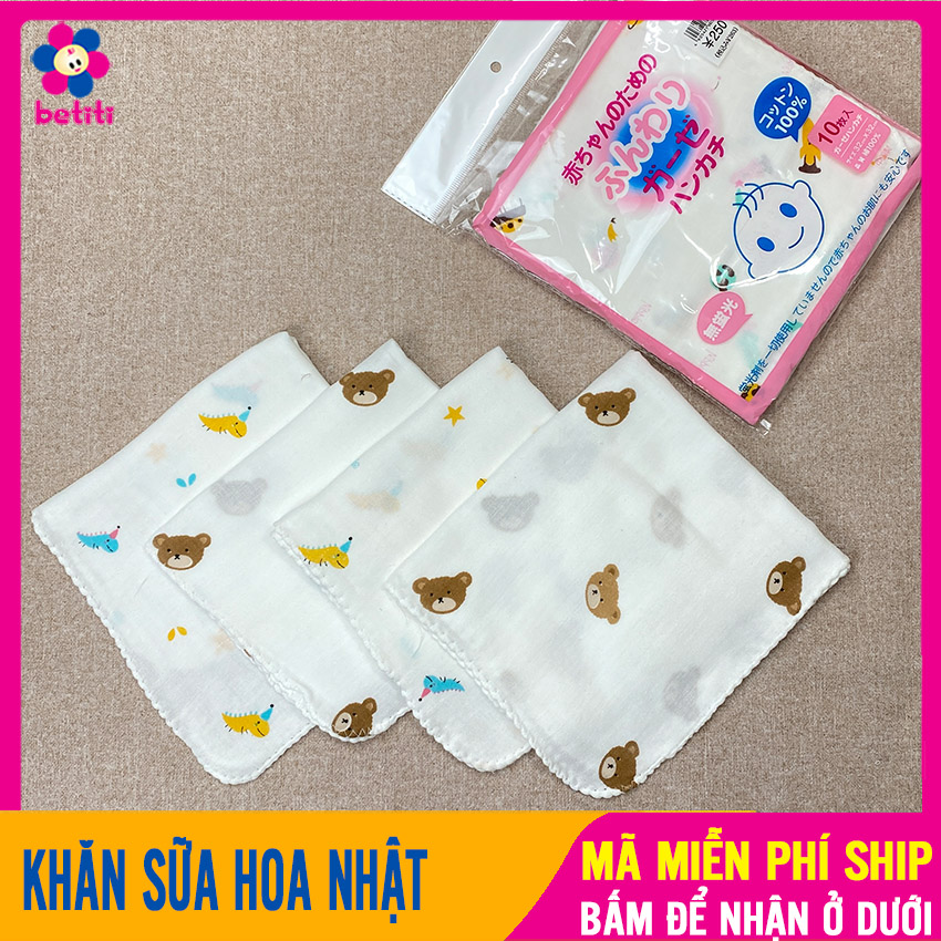 Khăn Xô Sữa Cho Bé 2 Lớp In Họa Tiết Dày Dặn, Siêu Thấm, Mềm Mại, Không Xù Lông, An Toàn Với Da Trẻ Sơ Sinh - Khăn Xô, Khăn Sữa, Khăn Xô Sữa, Khăn Sữa Xuất Nhật, Khan Xo, Khan Sua BETITI - Khăn Sữa Hoa Nhật