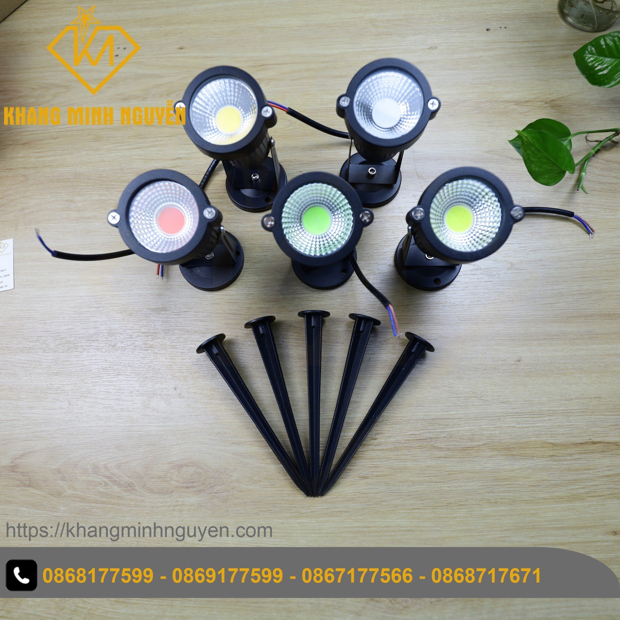 Đèn rọi ngoài trời 220V công suất 5W chuyên dùng rọi cây, rọi sân vườn, rọi tiểu cảnh, rọi hồ cá,... trang trí sân vườn