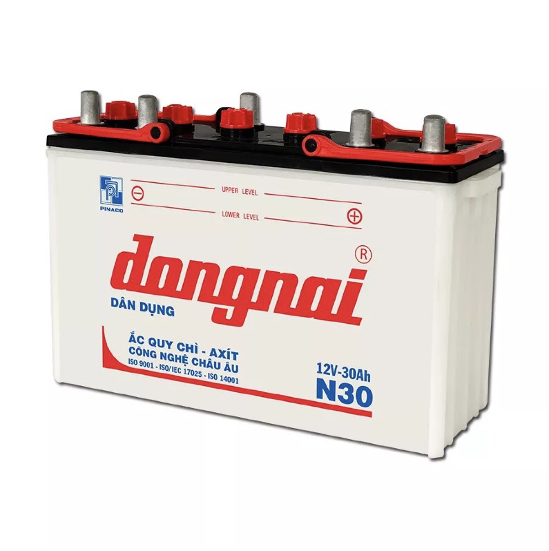 Ắc quy N30 Đồng Nai dùng dân dụng, thắp sáng - Kèm axit châm ắc quy