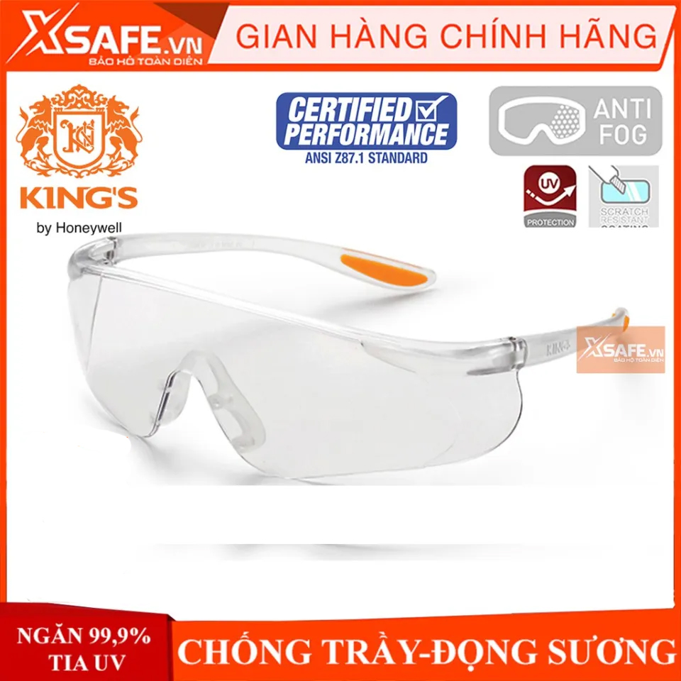 Kính chống bụi Kings KY1151 kính bảo hộ chống tia UV, chắn gió chống xước, đọng sương. Mắt kính trong suốt, bảo vệ mắt trong ý tế, lao động, đi xe máy