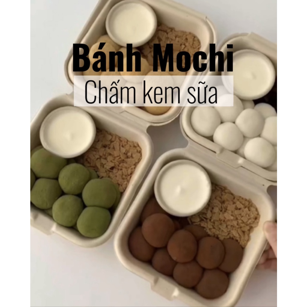 Set nguyên liệu làm bánh Mochi chấm kem, nguyên liệu làm Mochi kem sữa 3 vị