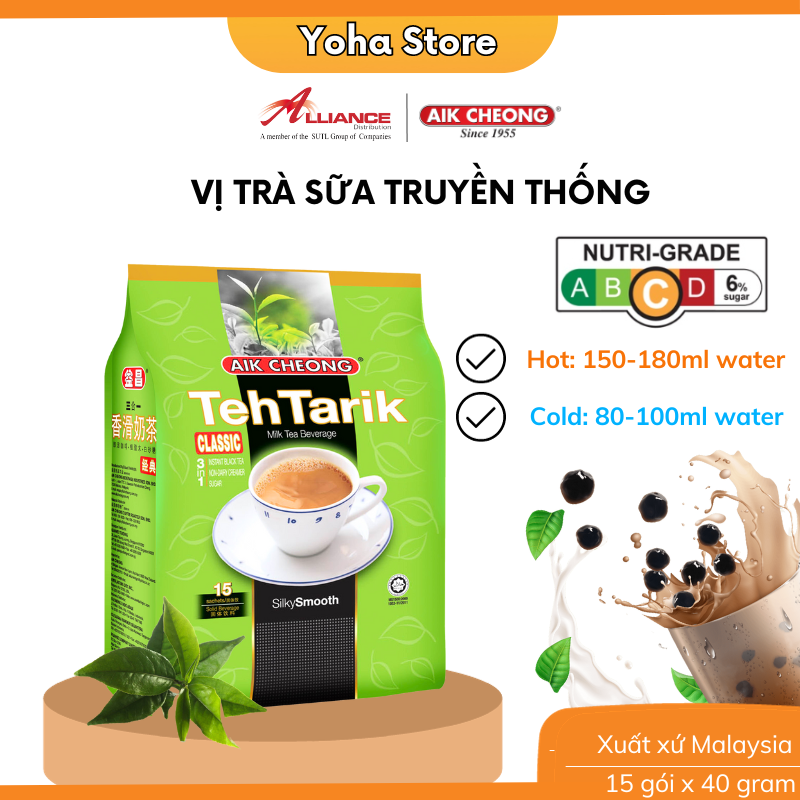 Chính hãng Trà Sữa Vị Cổ Điển Aik Cheong Teh Tarik Classic 3 In 1 (15 Gói x 40g) - nhập khẩu từ Malaysia