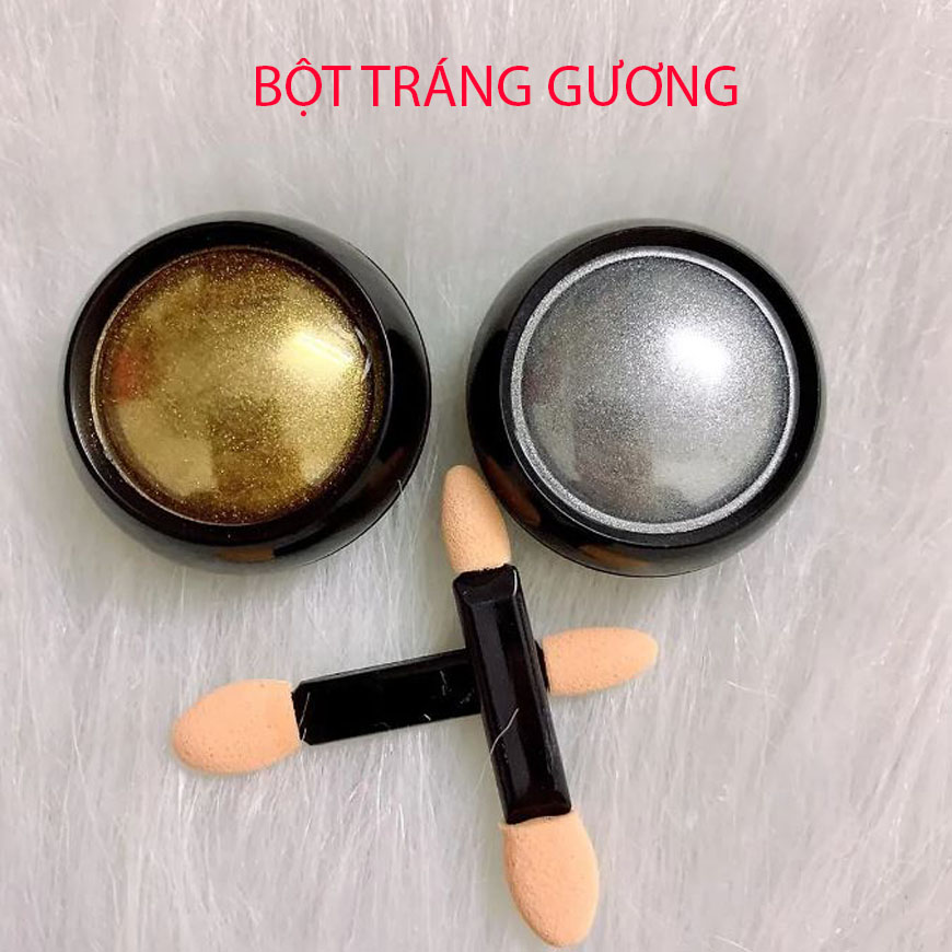 Tráng gương bột màu vàng và bạc - Tráng gương vàng bạc trang trí design nail hũ 10g dùng cả năm