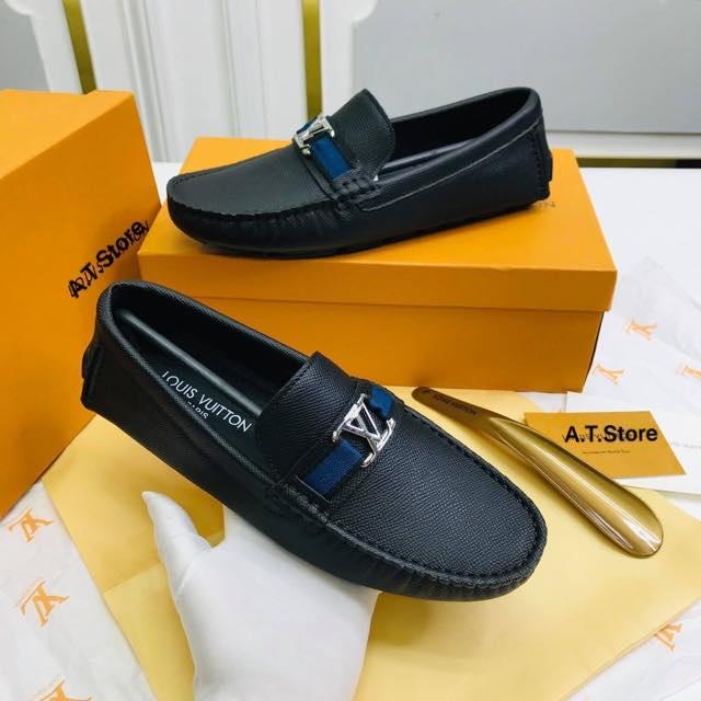 Giầy lười da LLVV dù xanh biển nam