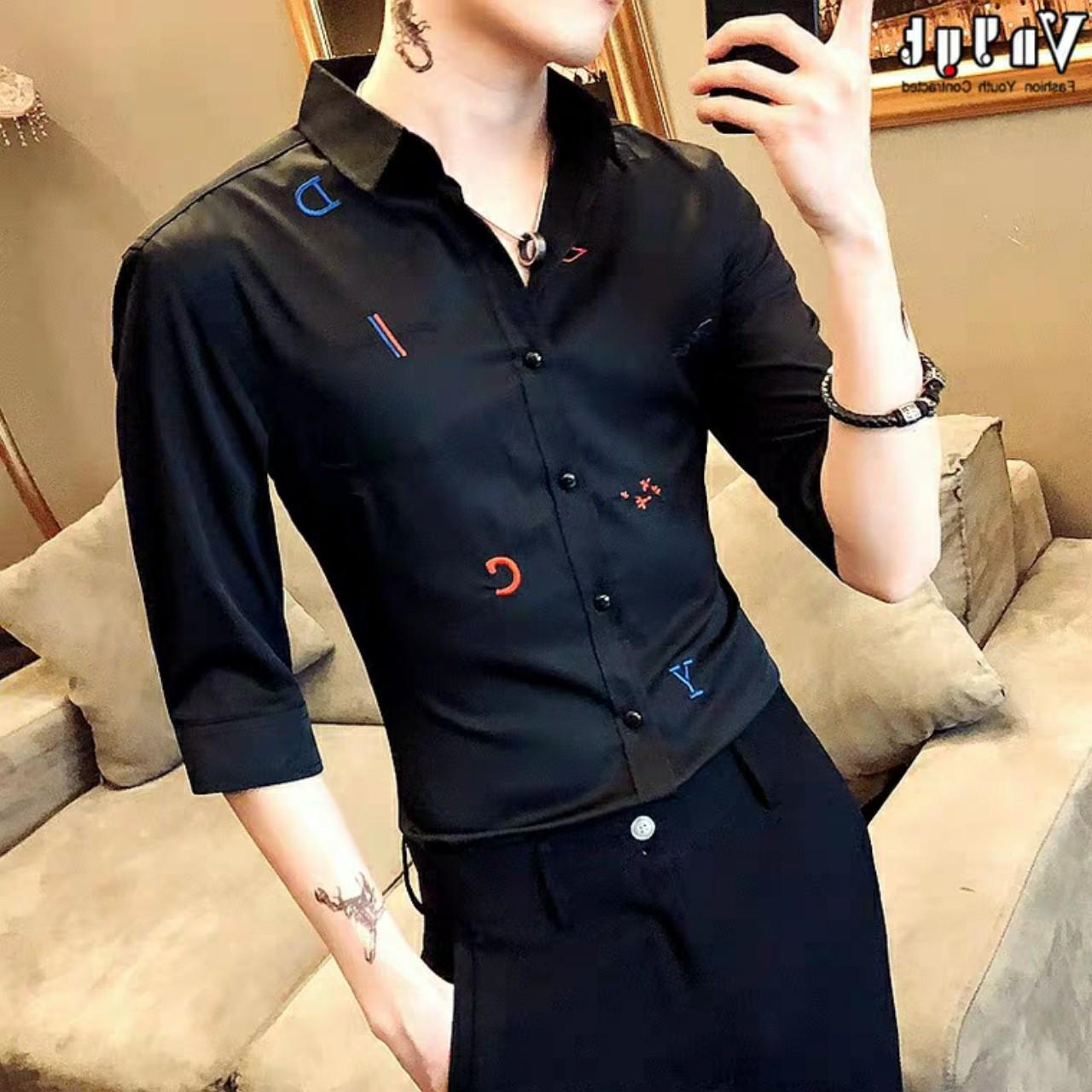 Áo sơ mi nam tay dài kiểu dáng Hàn Quốc 1080