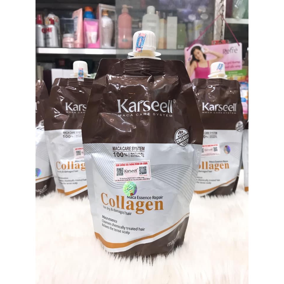Dầu hấp tóc collagen karseell maca siêu mềm mượt tóc 500ml