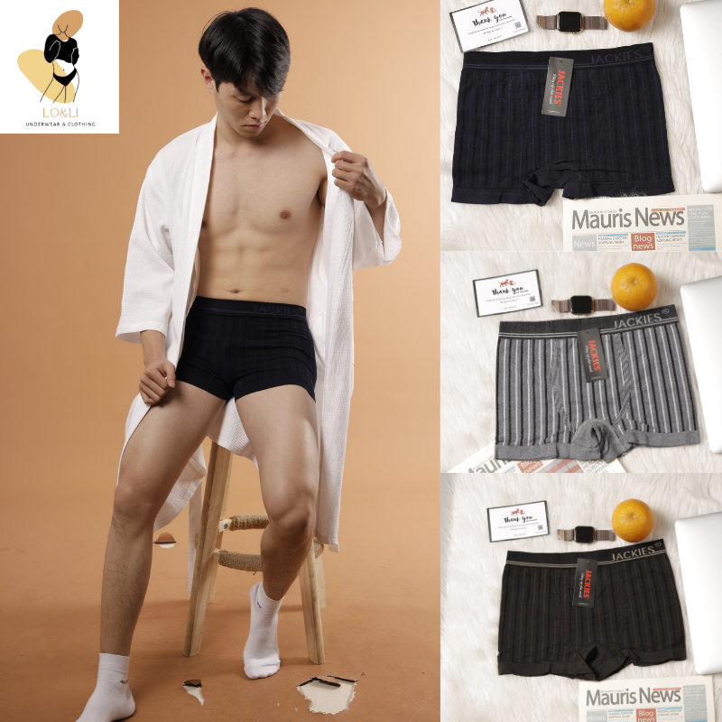 Quần boxer JACKIES VIP09 chất liệu bamboo dệt kim co dãn 6 chiều, chống sóng gây hại, chống vô sinh, thấm hút mồ hôi tốt - Hàng thương hiệu JACKIES