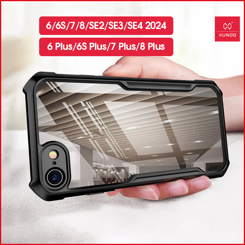 [Giao Hỏa Tốc] Ốp lưng XUNDD iPhone 6 Plus/ 6S Plus/ 7 Plus/ 8 Plus/ iPhone 7/ 8/ SE 2/ SE 3/ SE 4 2024/ iPhone 6/ 6S - Chống shock, Mặt lưng trong - Beatle Series ( Đen )