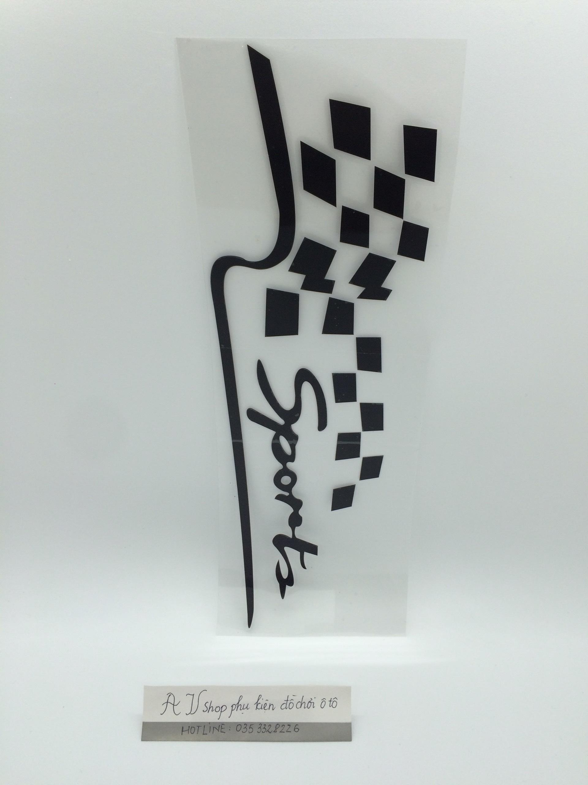 Decal sport màu đen