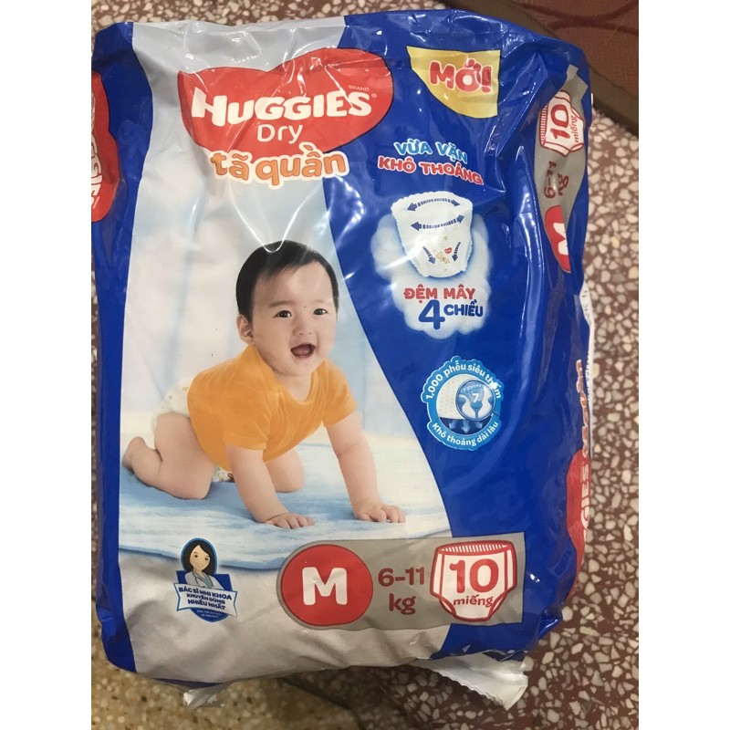 Tã quần Huggies M10 Mẫu Đệm mây 4 chiều mới nhất