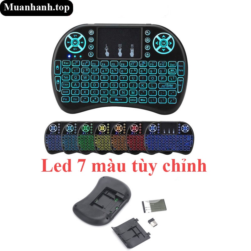 Bàn phím kiêm chuột mini cảm ứng không dây I8 cho Ps4, Google, Android, Tv Box, chơi game