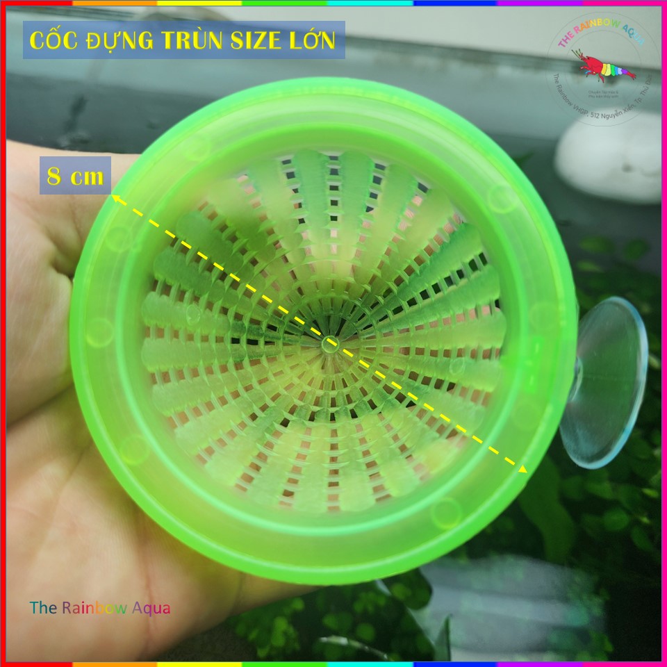Cốc nhựa đựng trùn, cốc đựng thức ăn cho cá