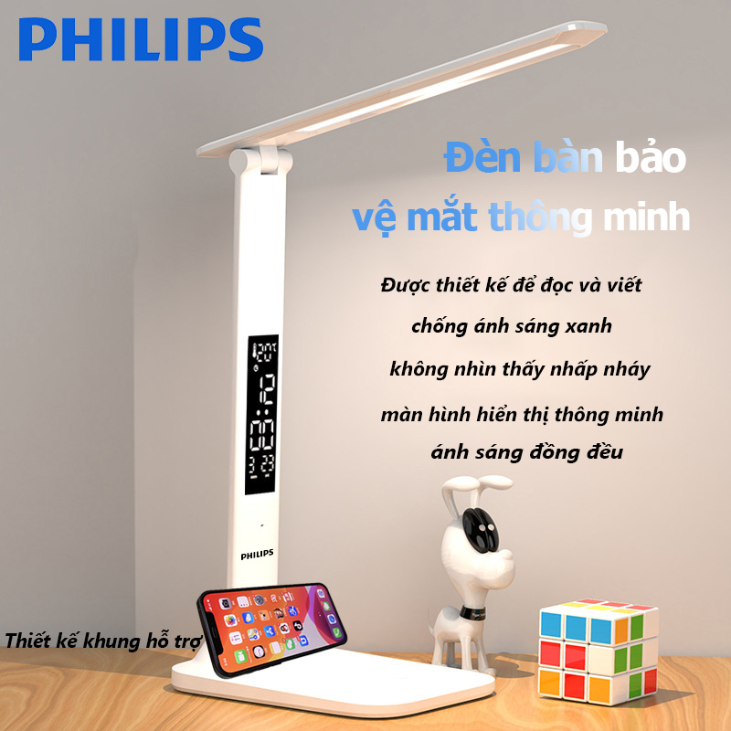 Philips Đèn Học Để Bàn Kiêm Sạc Không Dây thiết kế có thể gập lại Đèn Học