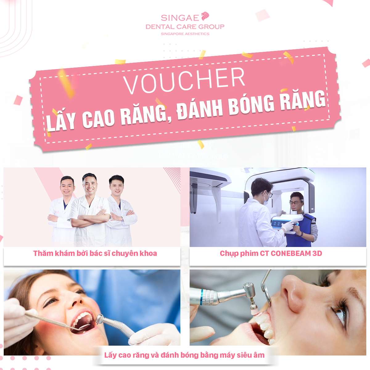 [Hồ Chí Minh và Hà Nội] E-voucher Lấy cao răng, Chụp phim CT CONEBEAM 3D và Thăm khám chuyên sâu theo tiêu chuẩn Singaepore - Nha khoa Singae