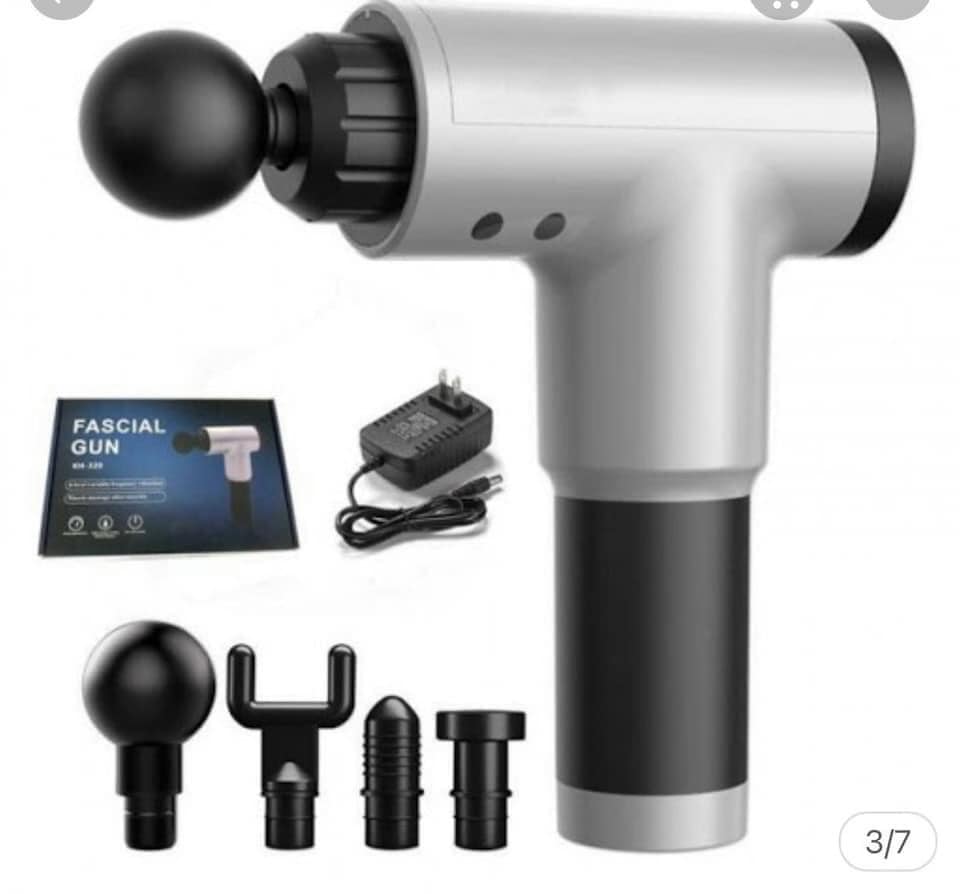 Máy massage cầm tay, súng massage toàn thân 4 đầu đa năng- Máy Massage Fascial Gun Cầm Tay - Máy Mát Xa-Máy massage cầm tay - Máy đấm lưng cầm tay - Máy xoa bóp gia đình - Máy massage cầm tay