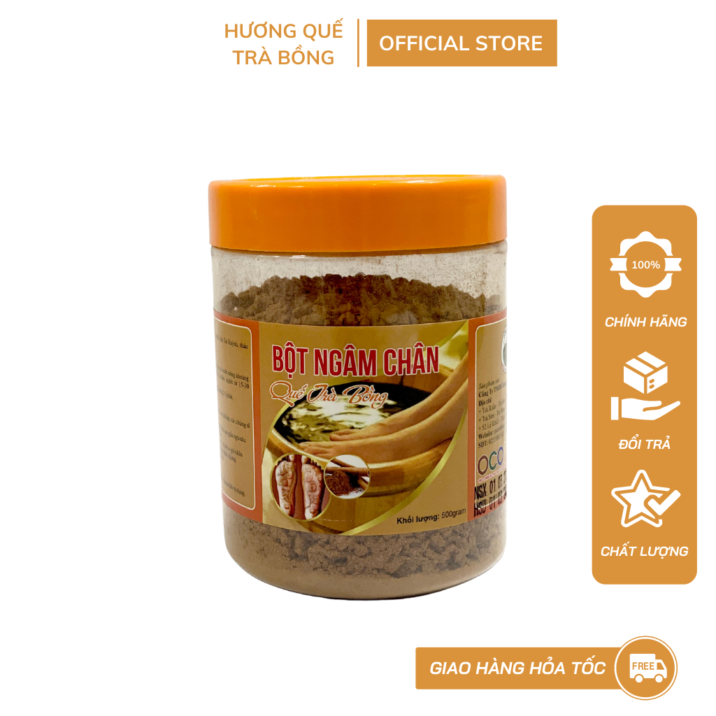 Bột Quế Ngâm Chân Quế Trà Bồng 500Gram - Giúp Giảm Nứt Nẻ Chân - Thư Giãn Gót Chân - Nguyên Chất Thiên Nhiên - Thương Hiệu Uy Tín