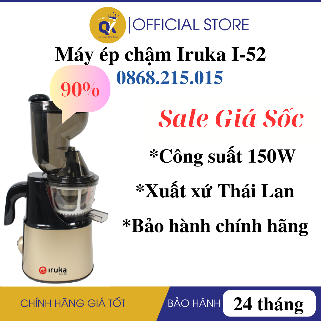 Thanh lý máy ép chậm iruka i-52, tình trạng sp 90-98%