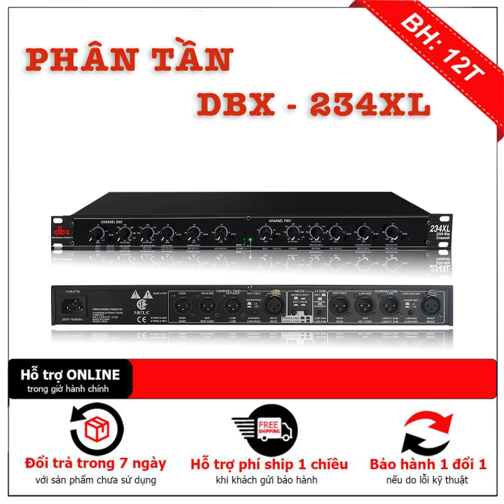Phân tần crossover dbx-234xl- xử lí âm thanh cực hay, bass trelbe chuyên nghiệp giúp âm thanh được trong sáng, tăng hiệu quả sử dụng loa và bảo vệ loa, tích hợp đầu ra tần số thấp .