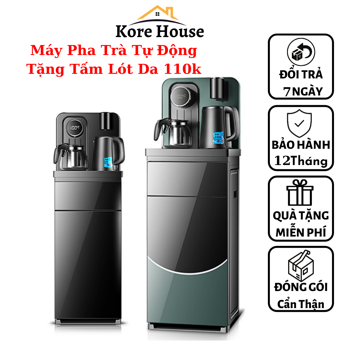 Cây nước nóng lạnh -Máy pha trà tự động thông minh, hàng nhập khẩu tặng kèm 2 ấm