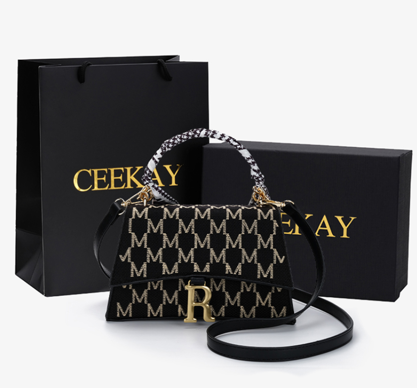 Túi xách thời trang nữ / Túi xách 2021 hàng hãng CEEKAY chữ M kèm khăn lụa ( Full box + túi giấy của hãng )