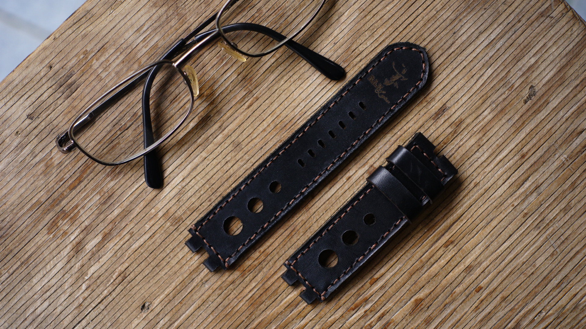 Dây Da Đồng Hồ Da Bò Thật Bản Bền Đẹp RAM Leather Pebble Steel Đen Tuyền Chính Hãng RAM Leather