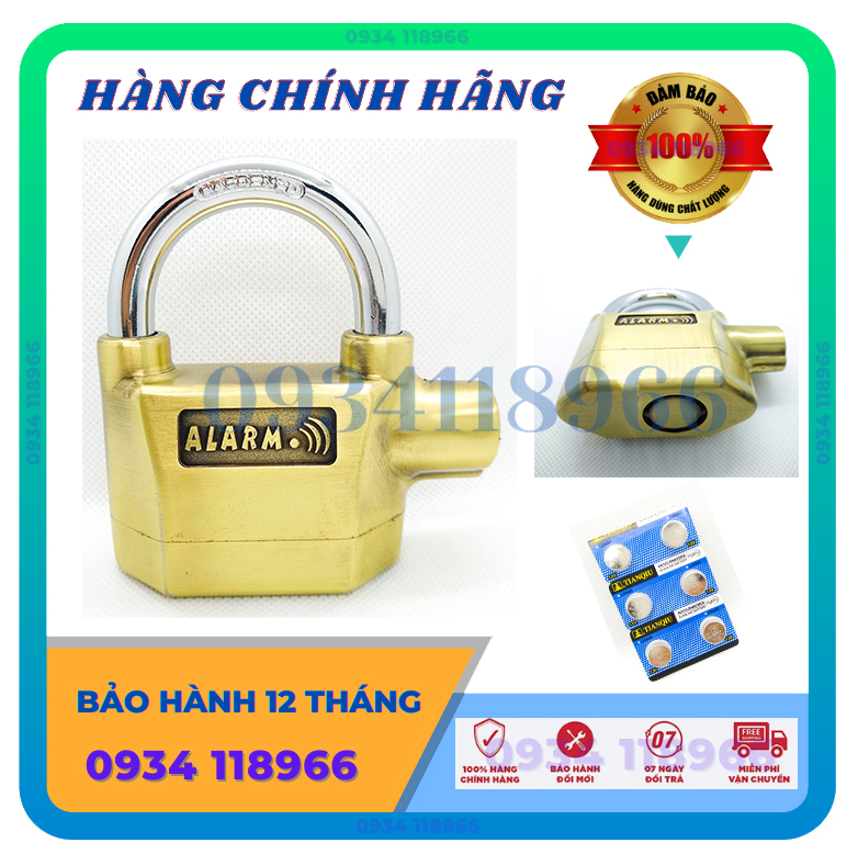Ổ khóa cửa báo động ALARM - BH 12 tháng - Khóa cửa - khóa đĩa xe máy còi hú chống trộm