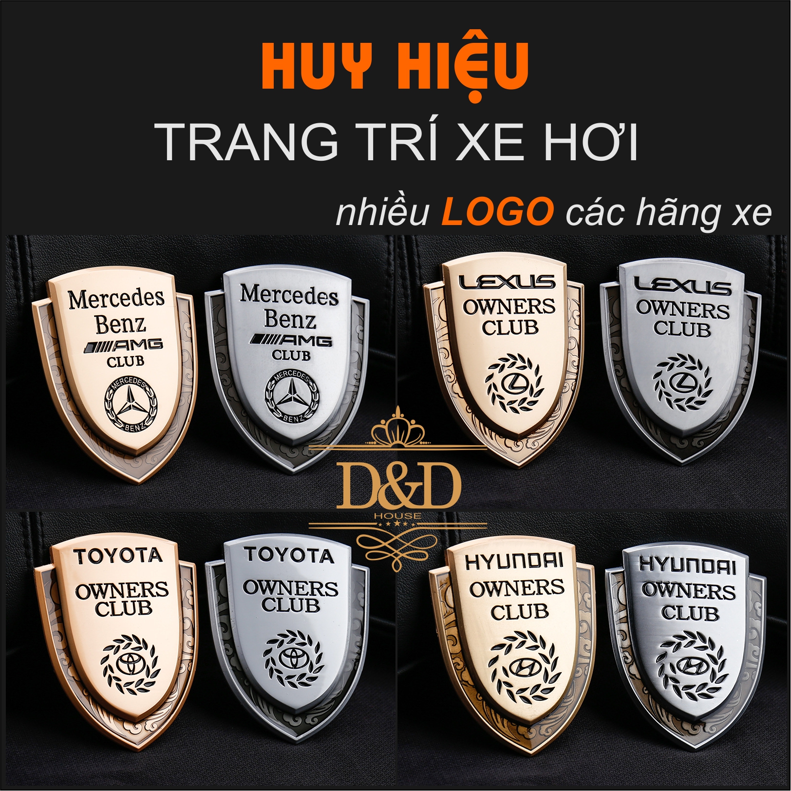 [HCM]Huy hiệu kim loại trang trí ngoại thất xe hơi ô tô (nhiều logo các hãng xe)