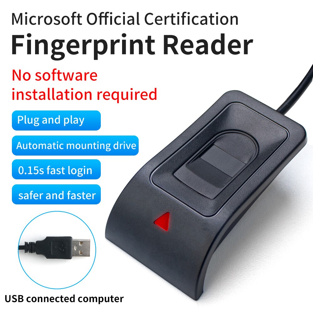 Sinh trắc học vân tay đăng nhập USB Reader Scanner cho Windows 10 11 Hello Module thiết bị sinh trắc học an ninh khóa an toàn tài khoản đăng nhập