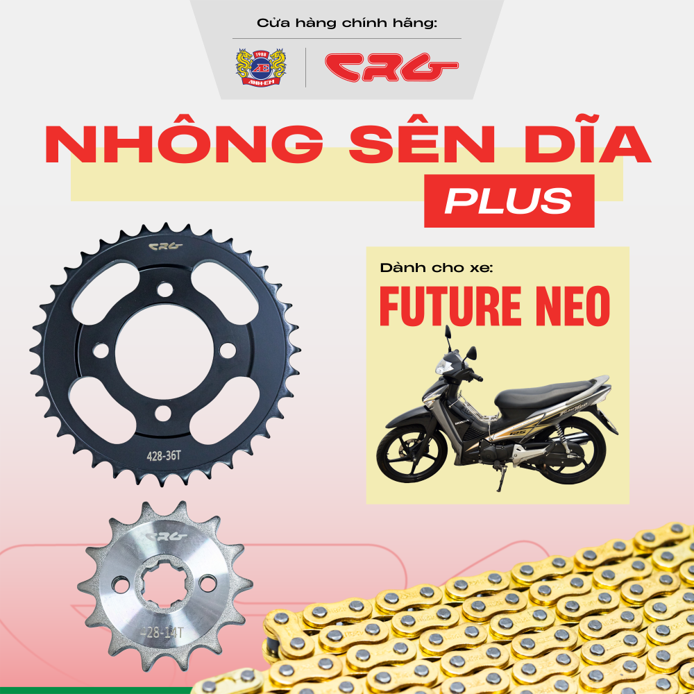 Bộ Nhông Sên Dĩa Chịu Tải Chống Mài Mòn CRG Plus cho xe Future Neo