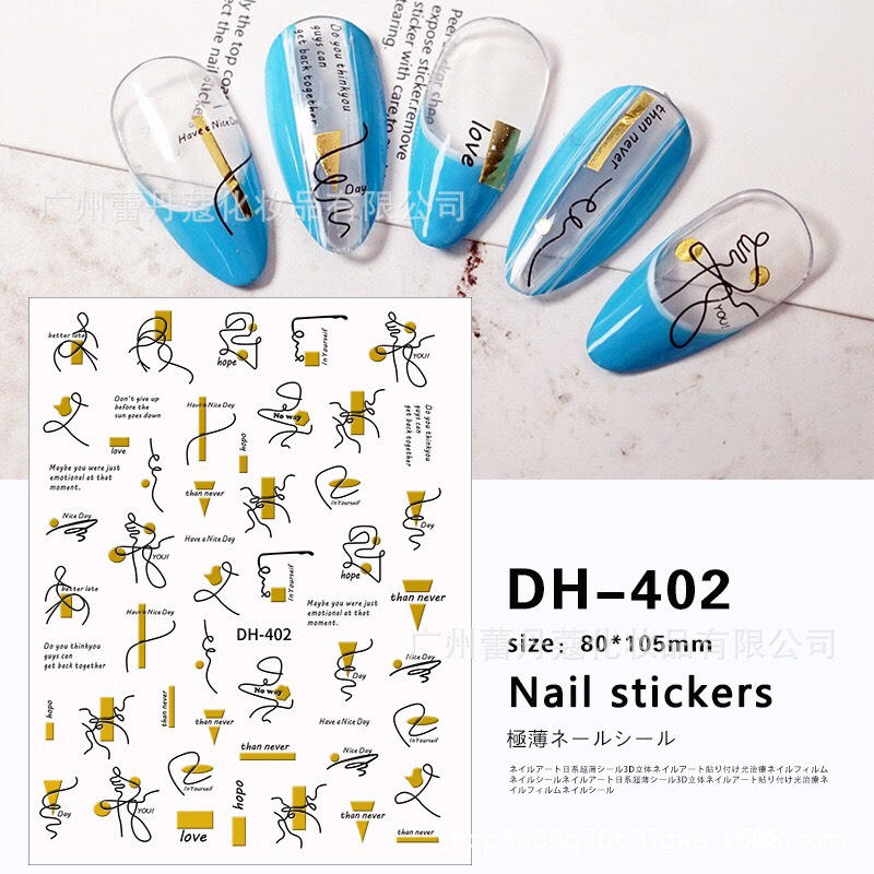 Sticker dán móng chủ đề hoa 8