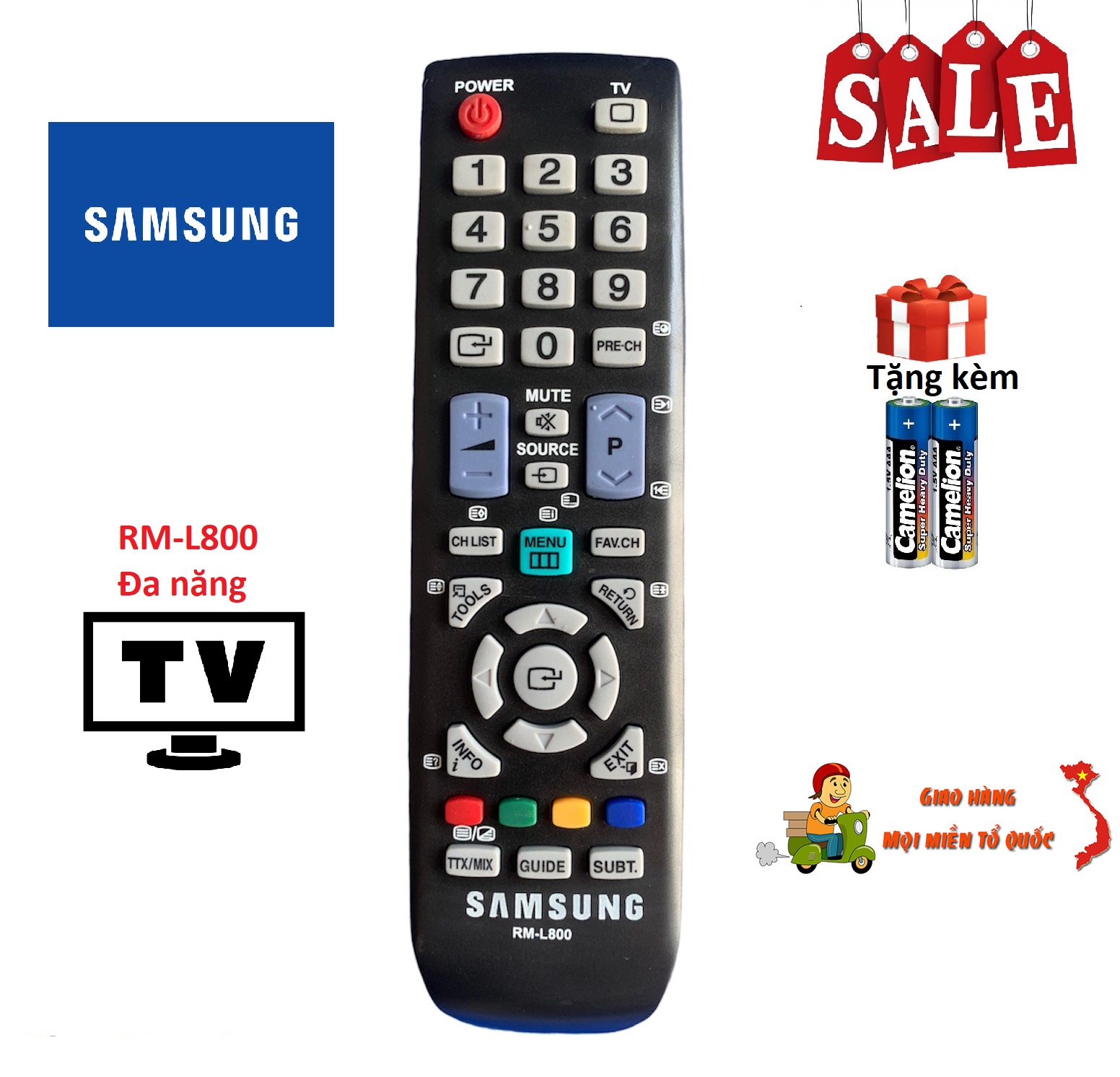 Điều khiển tivi samsung rm-l800 các dòng tv ss led/lcd/plasma - hàng tốt