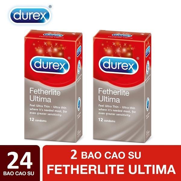 Bộ 2 hộp bao cao su siêu mỏng Durex FETHERLITE Ultima hộp 12c