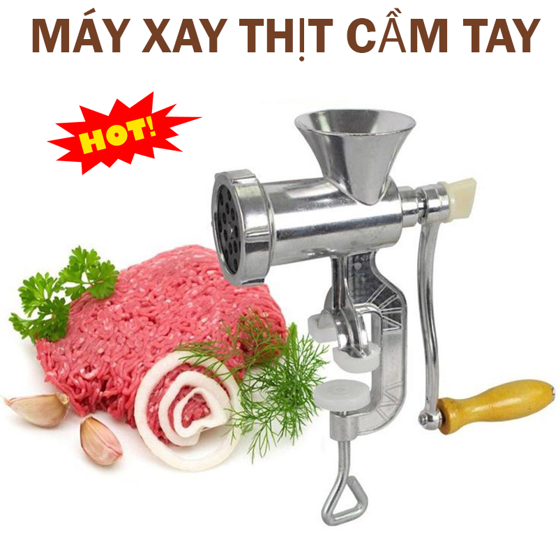 Máy xay thịt bằng tay đế kẹp bàn - Chất liệu nhôm cao cấp, không gỉ - Nhỏ gọn, tiện lợi - Tay cầm quay nhẹ nhàng không mất sức - Chất lượng món xay của bạn độ nhuyễn, mịn cao.